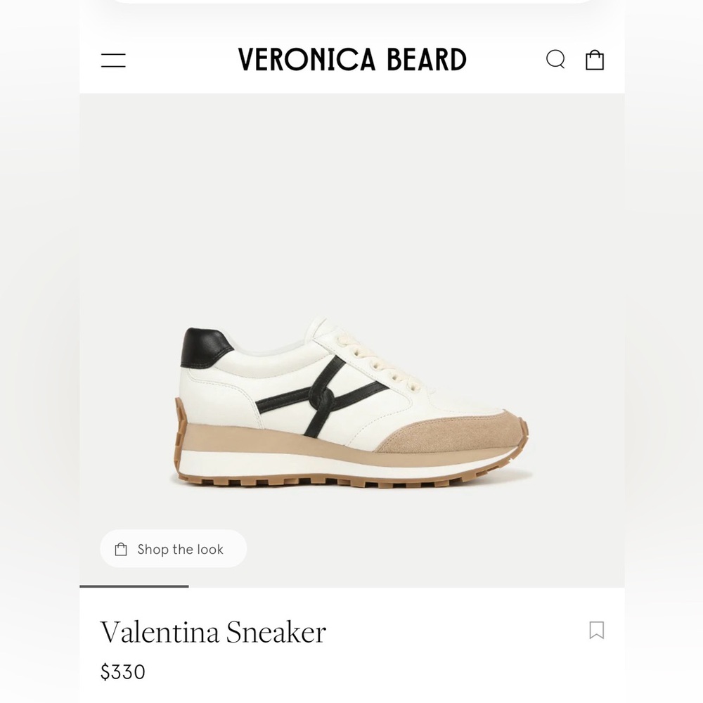 Veronica Beard White and Black Valentina Sneakers
